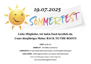 Read more about the article 19.07.2025 – Sommerfest im Verein